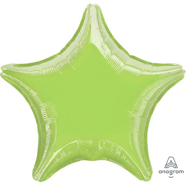 Anagram 21 in. Lime Green Star Foil Balloon 72333